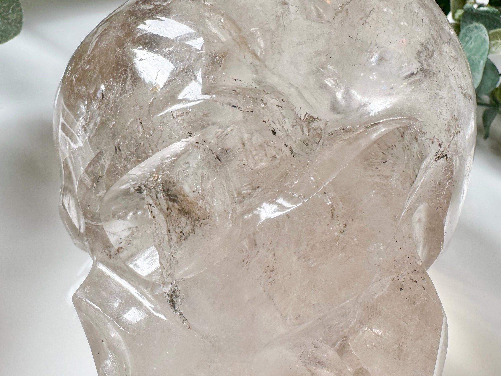 Quartz Skull with Inclusions & Rainbows || Brazil