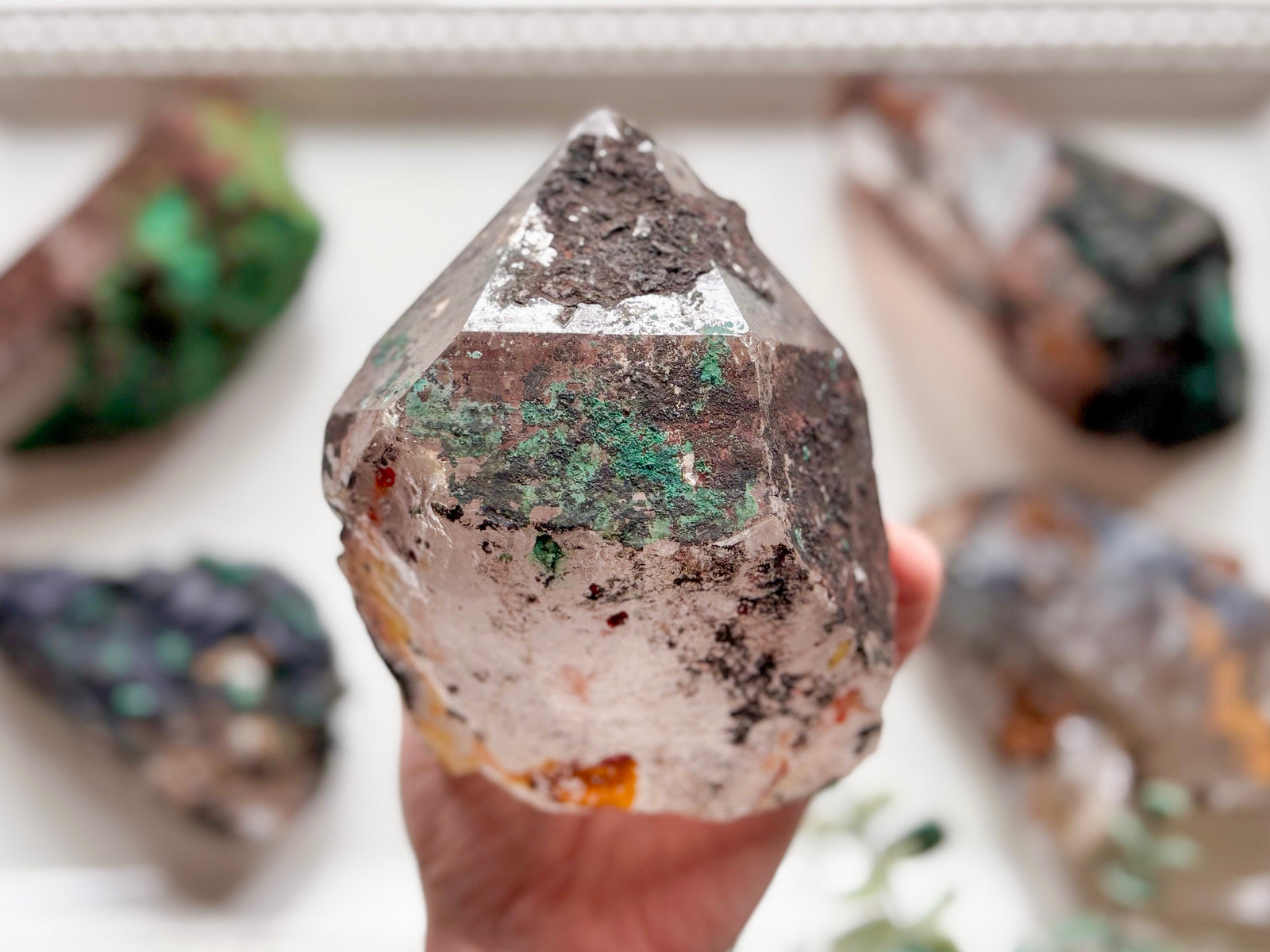 Quartz with Hematite, Iron, or Malachite Inclusions || Morocco