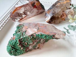Quartz with Hematite, Iron, or Malachite Inclusions || Morocco