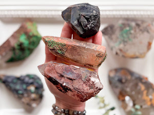 Quartz with Hematite, Iron, or Malachite Inclusions || Morocco