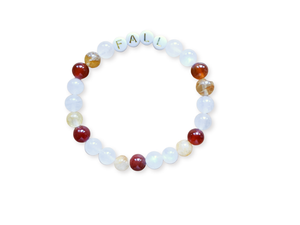 Rainbow Moonstone, Carnelian, & Golden Healer "Fall" Beaded Bracelet || Reiki Infused