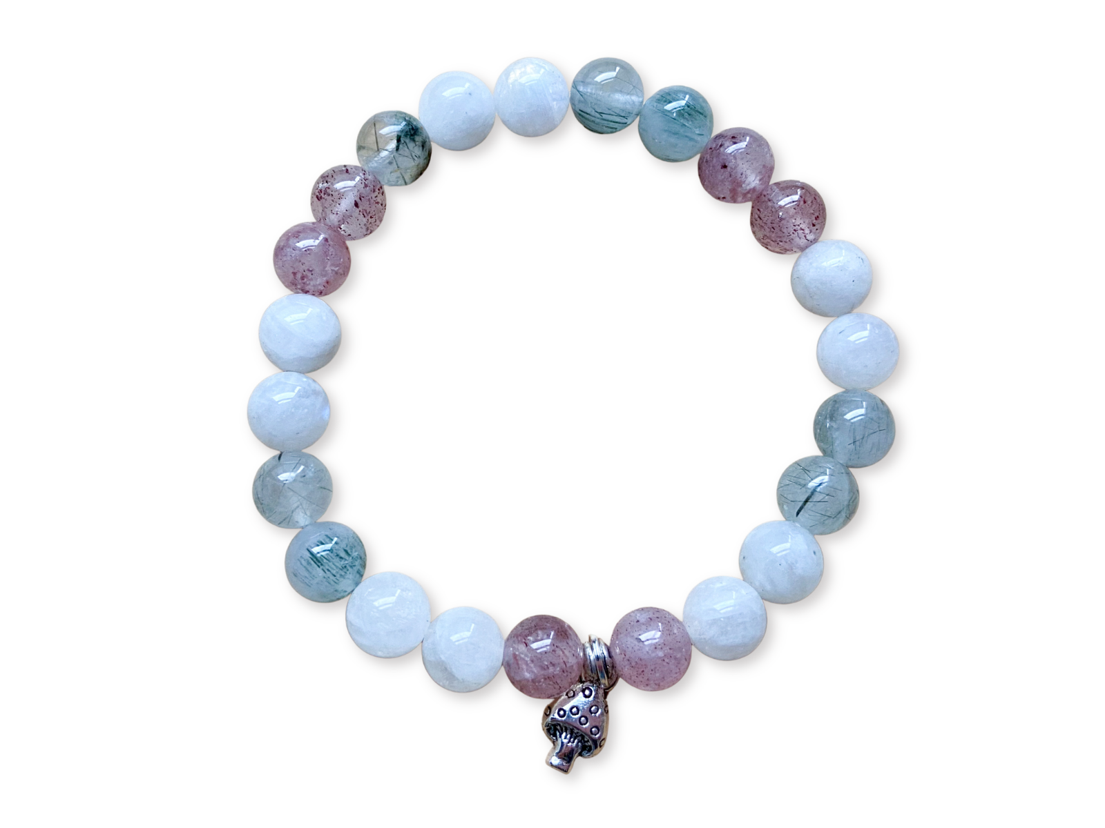 Rainbow Moonstone, Strawberry Quartz & Green Quartz || Reiki Infused