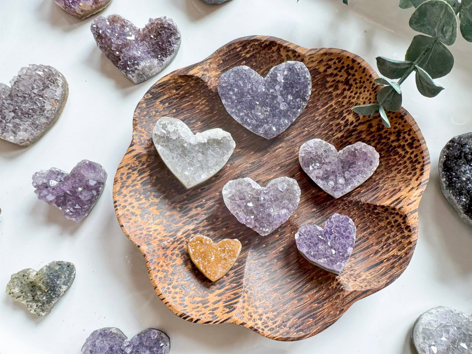 Rainbow Amethyst Geode Heart