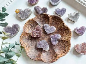 Rainbow Amethyst Geode Heart