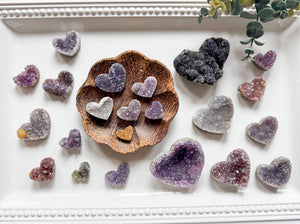 Rainbow Amethyst Geode Heart