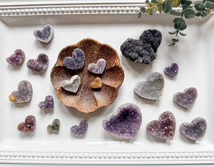 Rainbow Amethyst Geode Heart