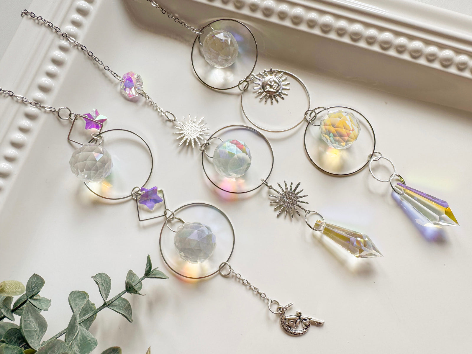 Rainbow Catcher Window Hanger || Silver Hoop
