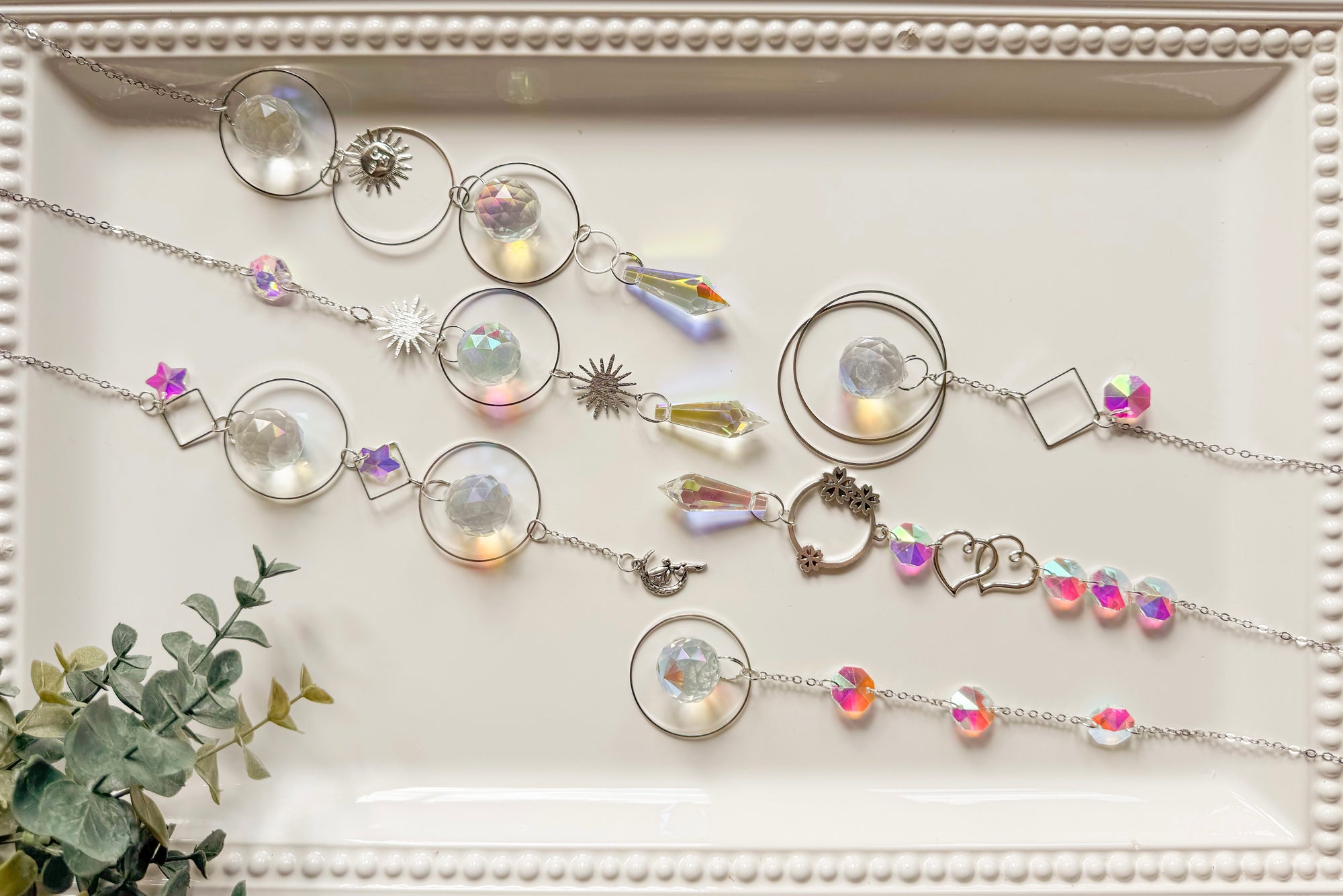Rainbow Catcher Window Hanger || Silver Hoop
