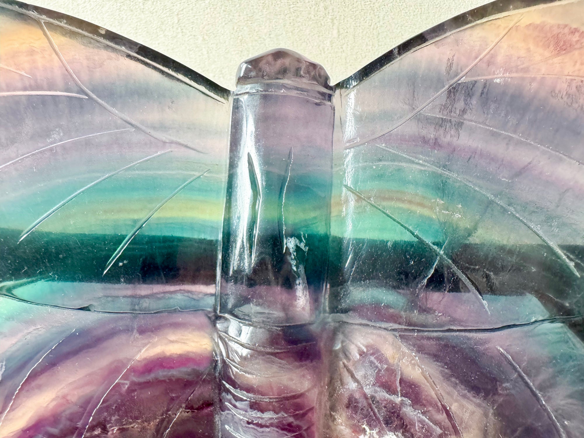 Rainbow Fluorite Butterfly with Custom Metal Stand