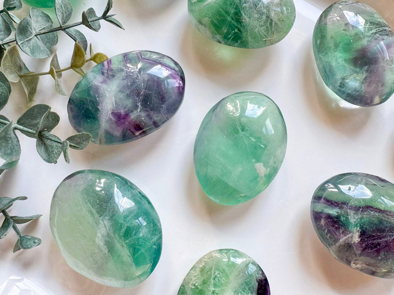 Rainbow Fluorite Palm Stone