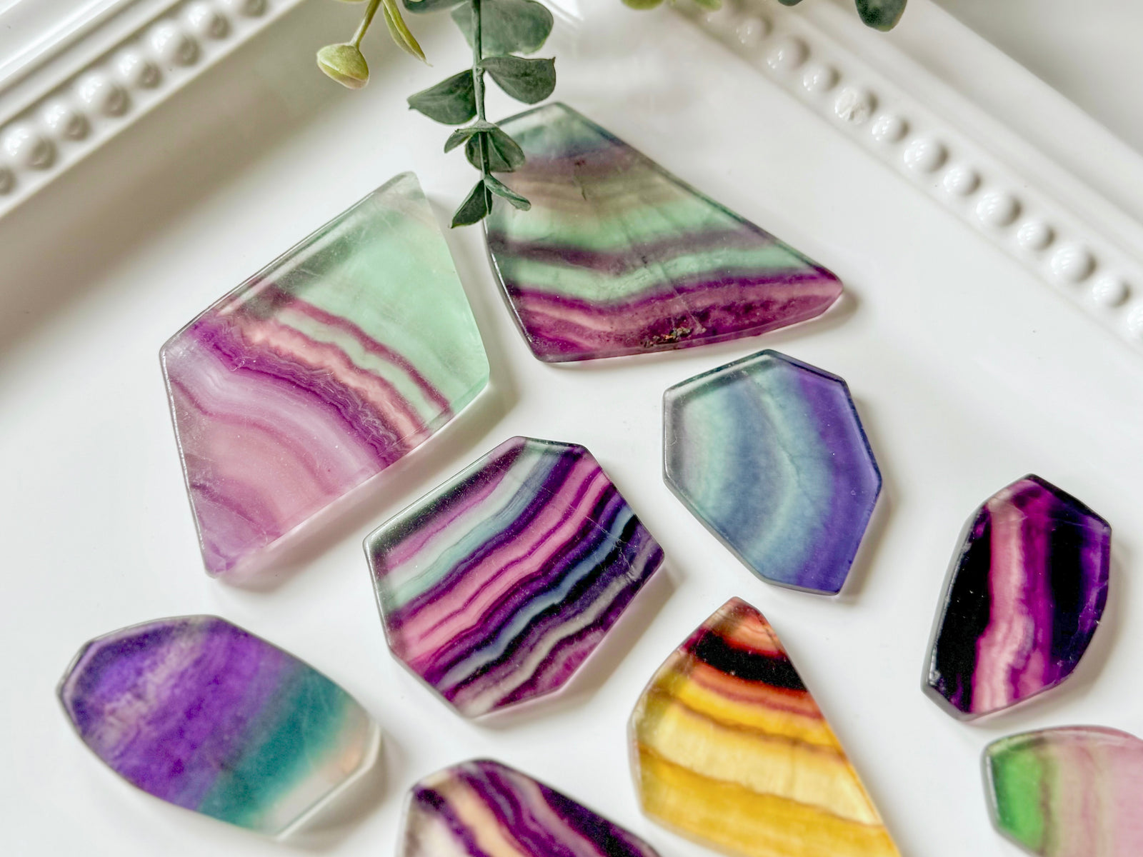 Rainbow Fluorite Polished Flat Pieces