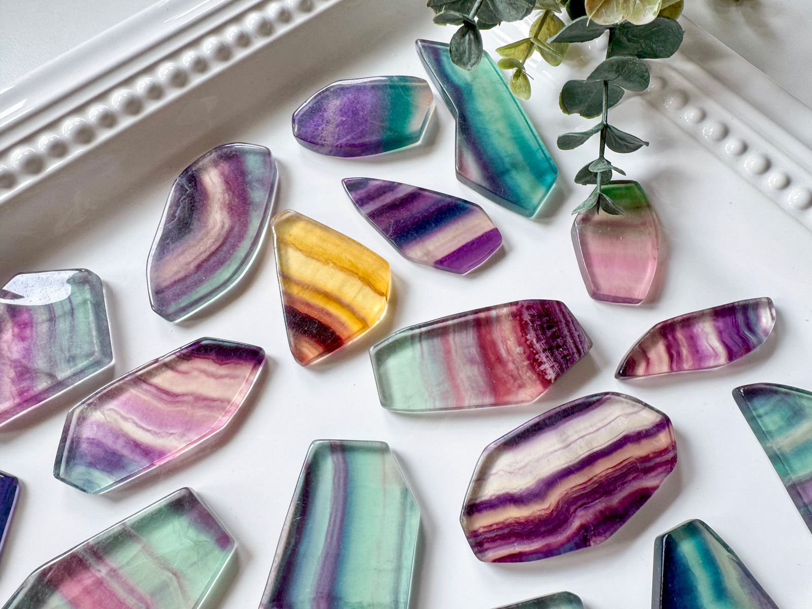 Rainbow Fluorite Polished Flat Pieces