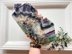 Rainbow Fluorite Slab Point