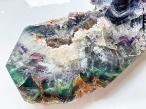 Rainbow Fluorite Slab Point
