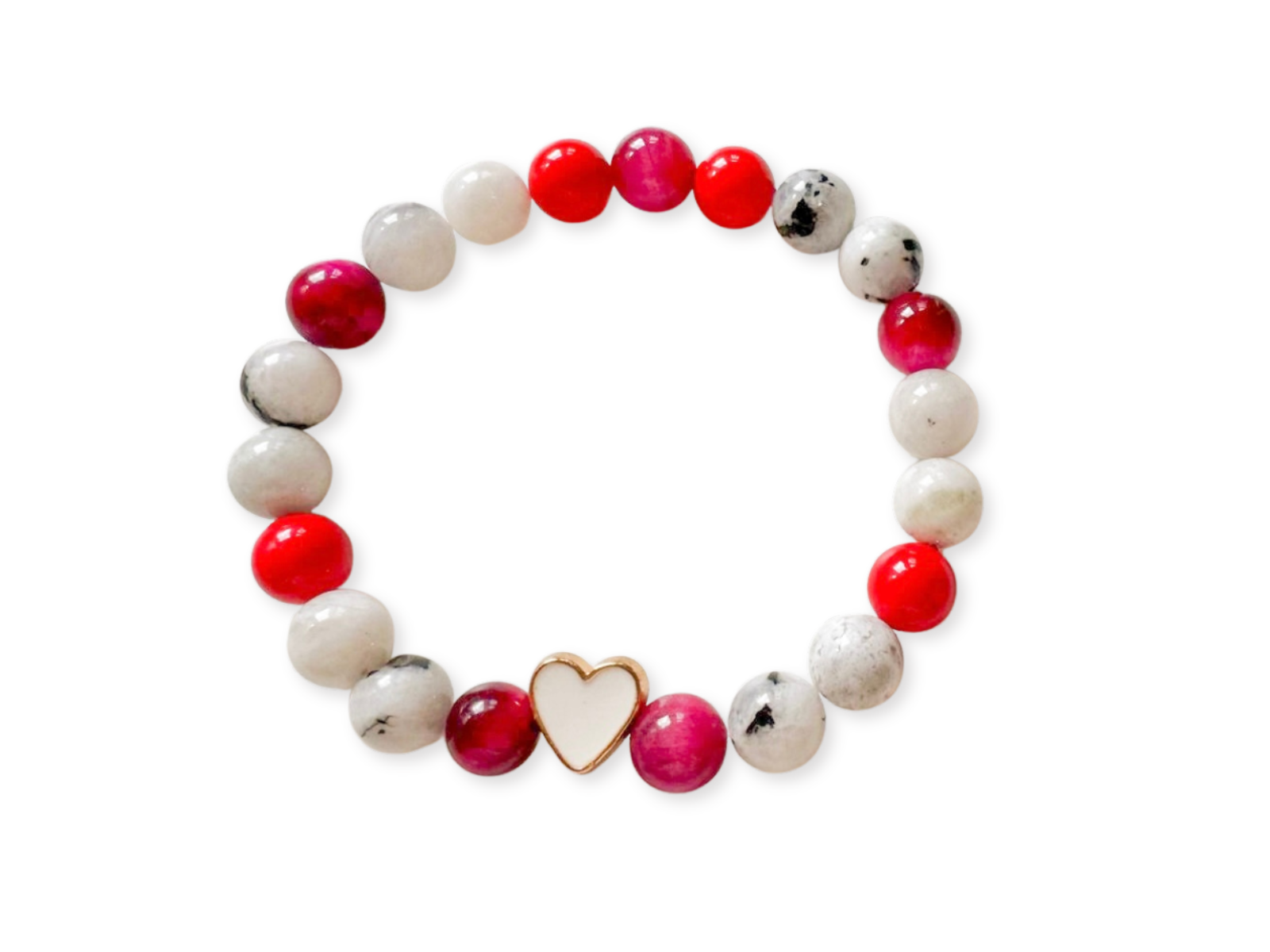 Rainbow Moonstone, Magenta Tiger Eye & Red Coral || Reiki Infused