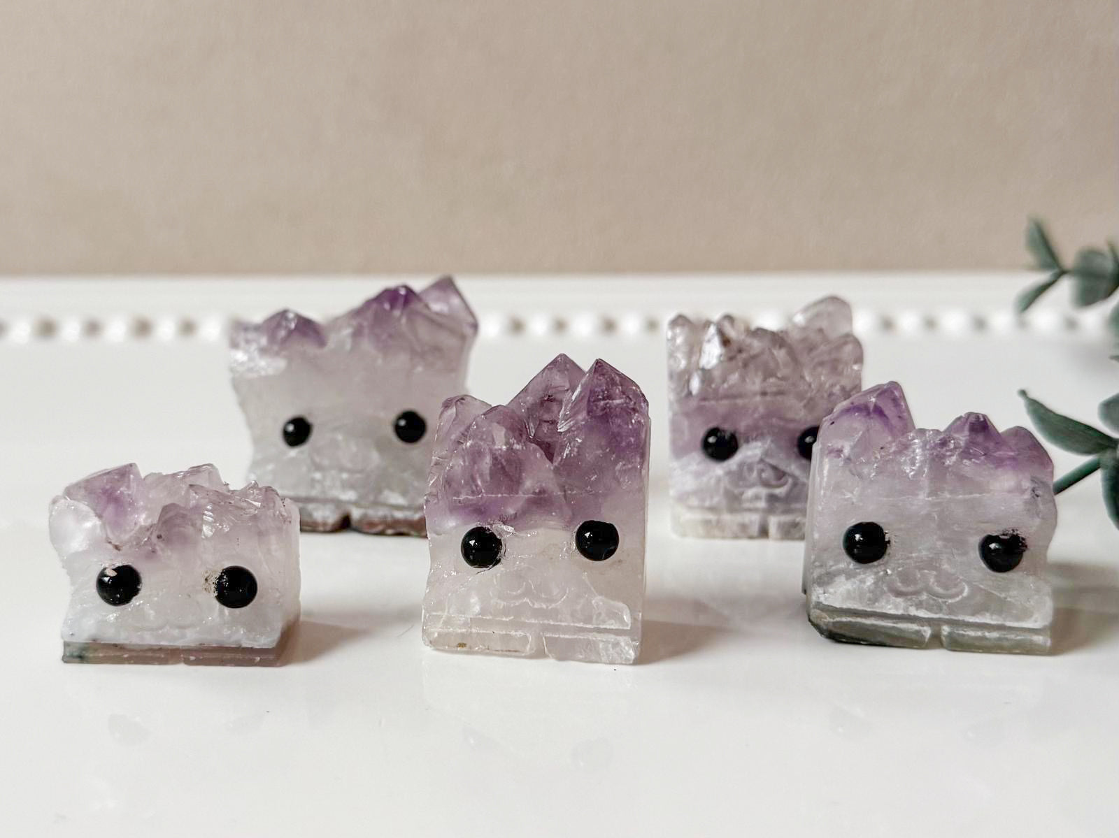 Raw Amethyst Cute Block Heads