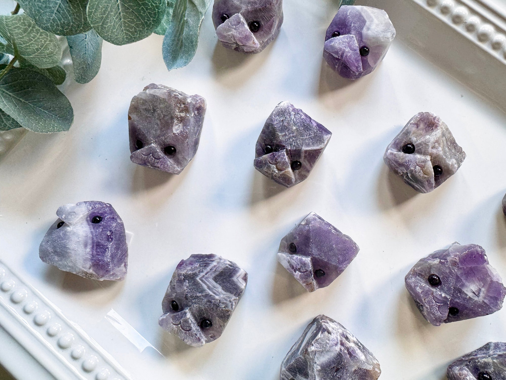 Raw Chevron Amethyst Cute Block Heads