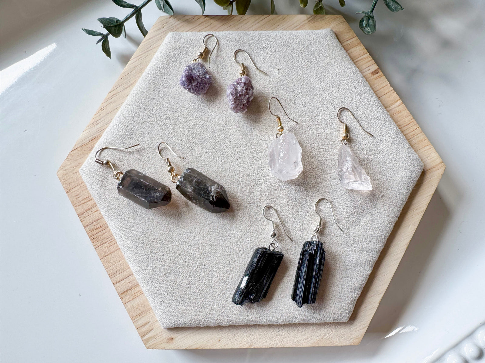 Raw Crystal Drop Earring