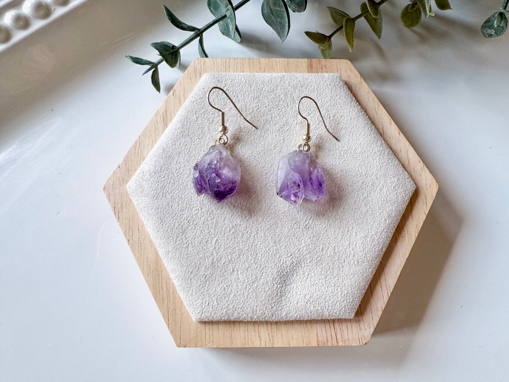 Raw Crystal Drop Earring