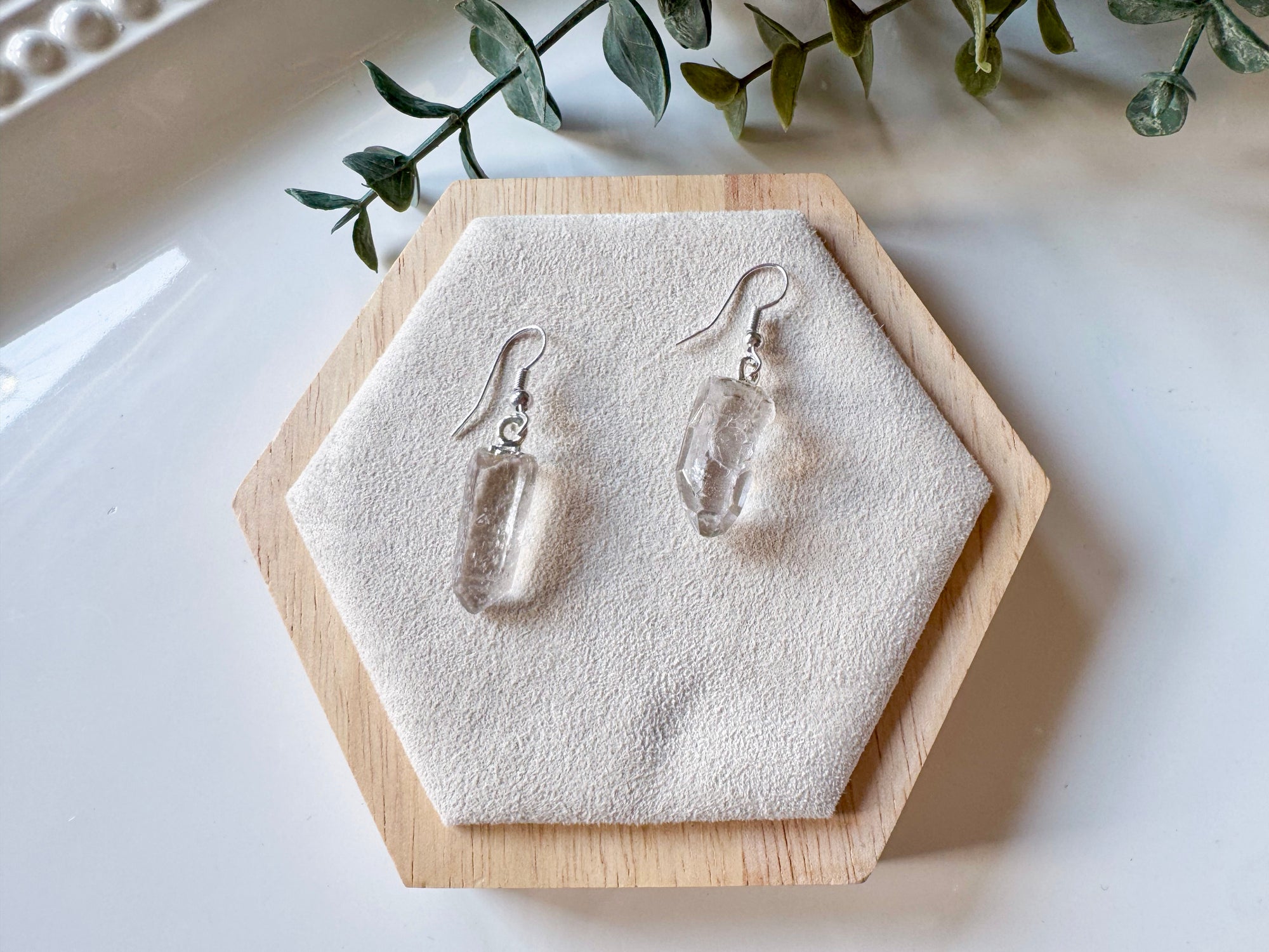 Raw Crystal Drop Earring