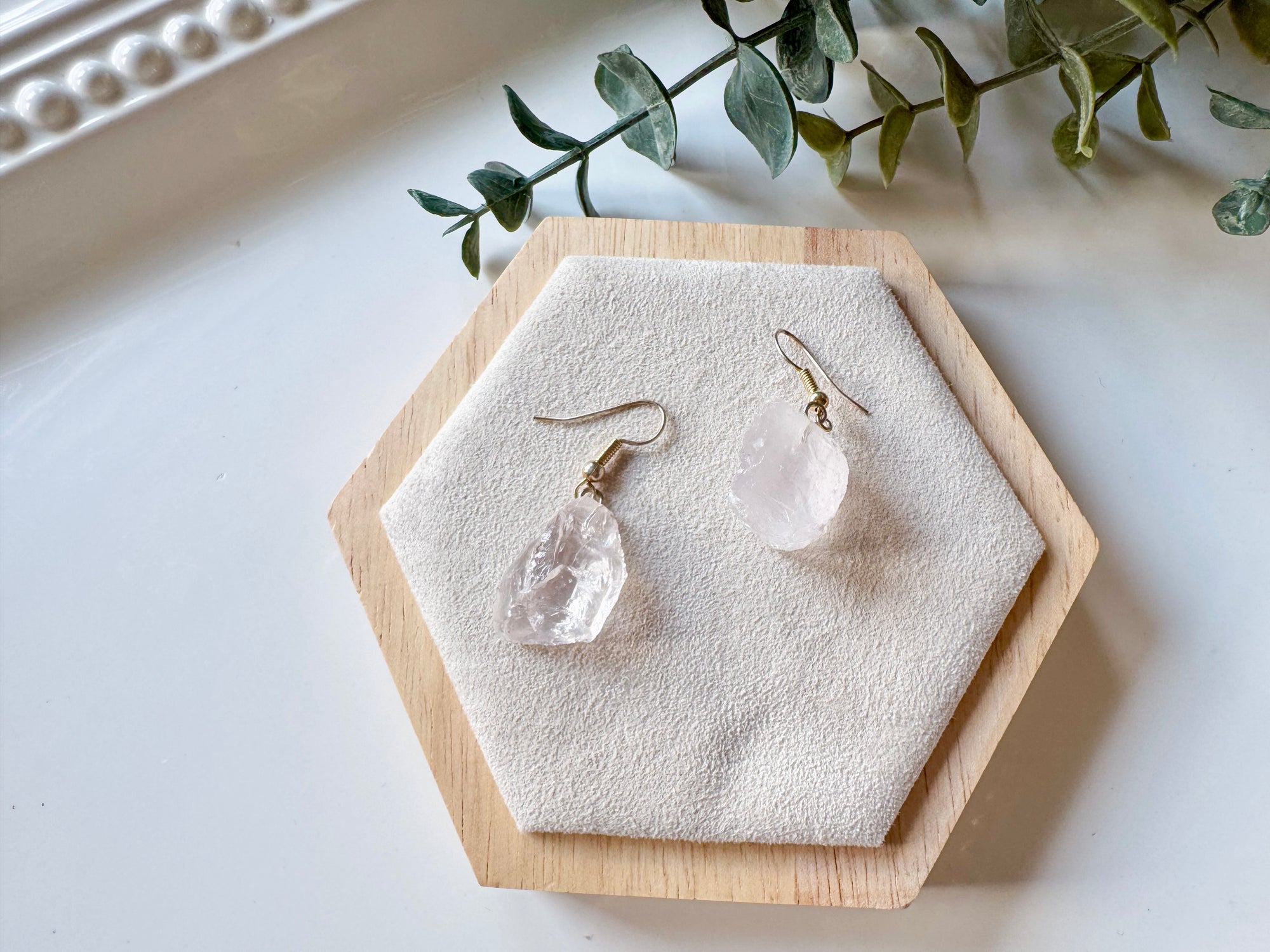 Raw Crystal Drop Earring