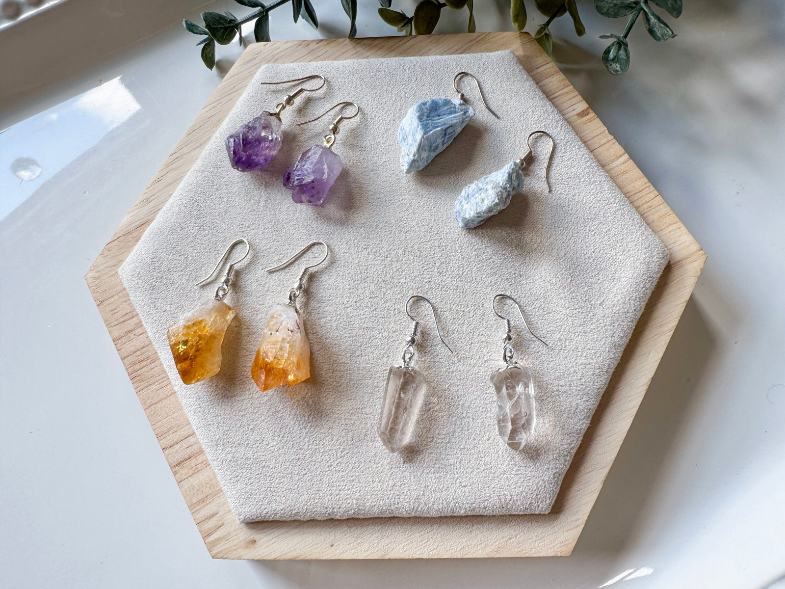 Raw Crystal Drop Earring