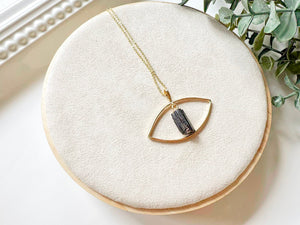 Raw Crystal Evil Necklace || Gold