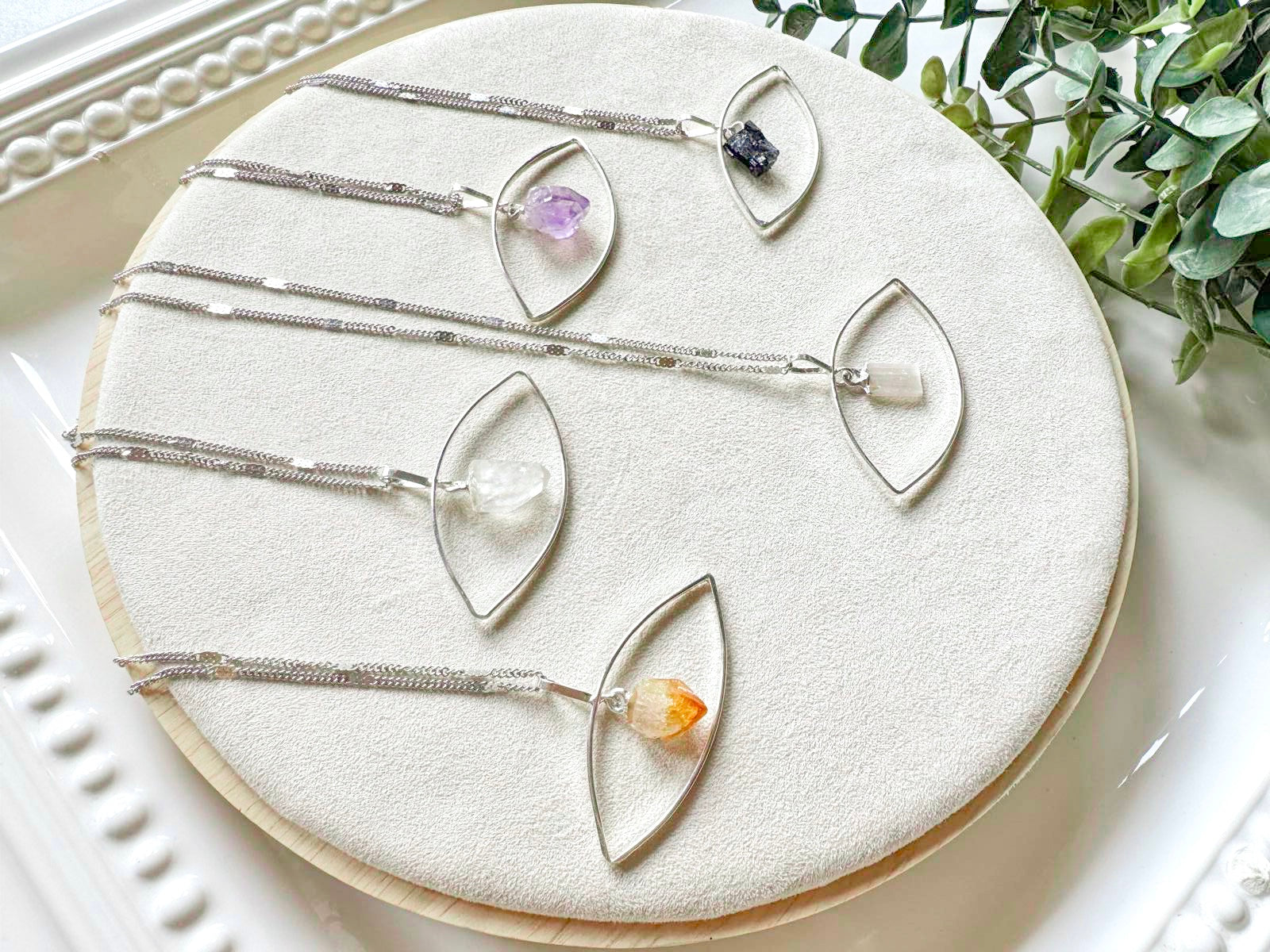 Raw Crystal Evil Necklace || Silver