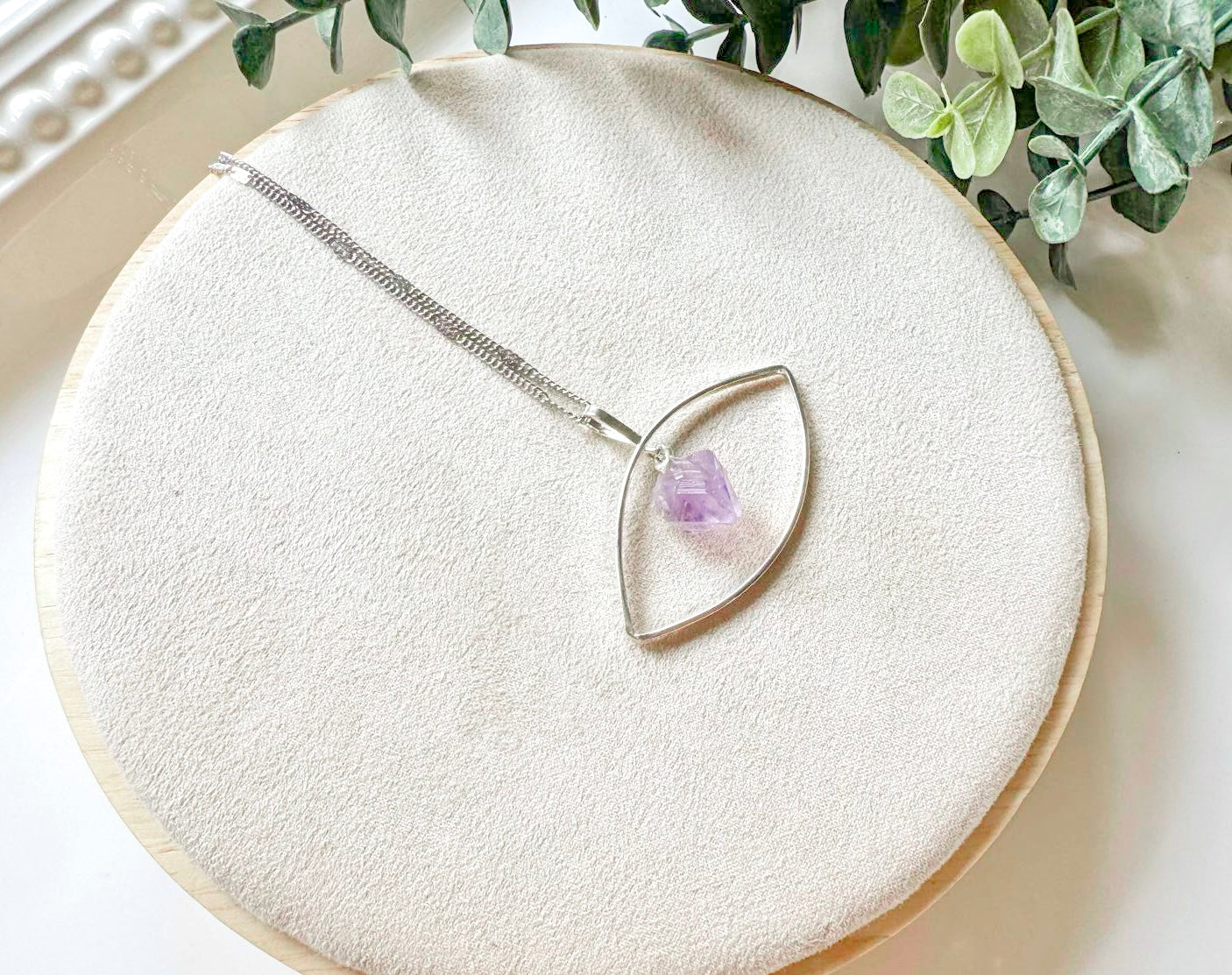 Raw Crystal Evil Necklace || Silver