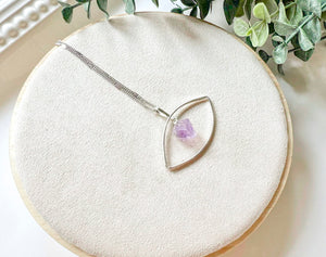 Raw Crystal Evil Necklace || Silver
