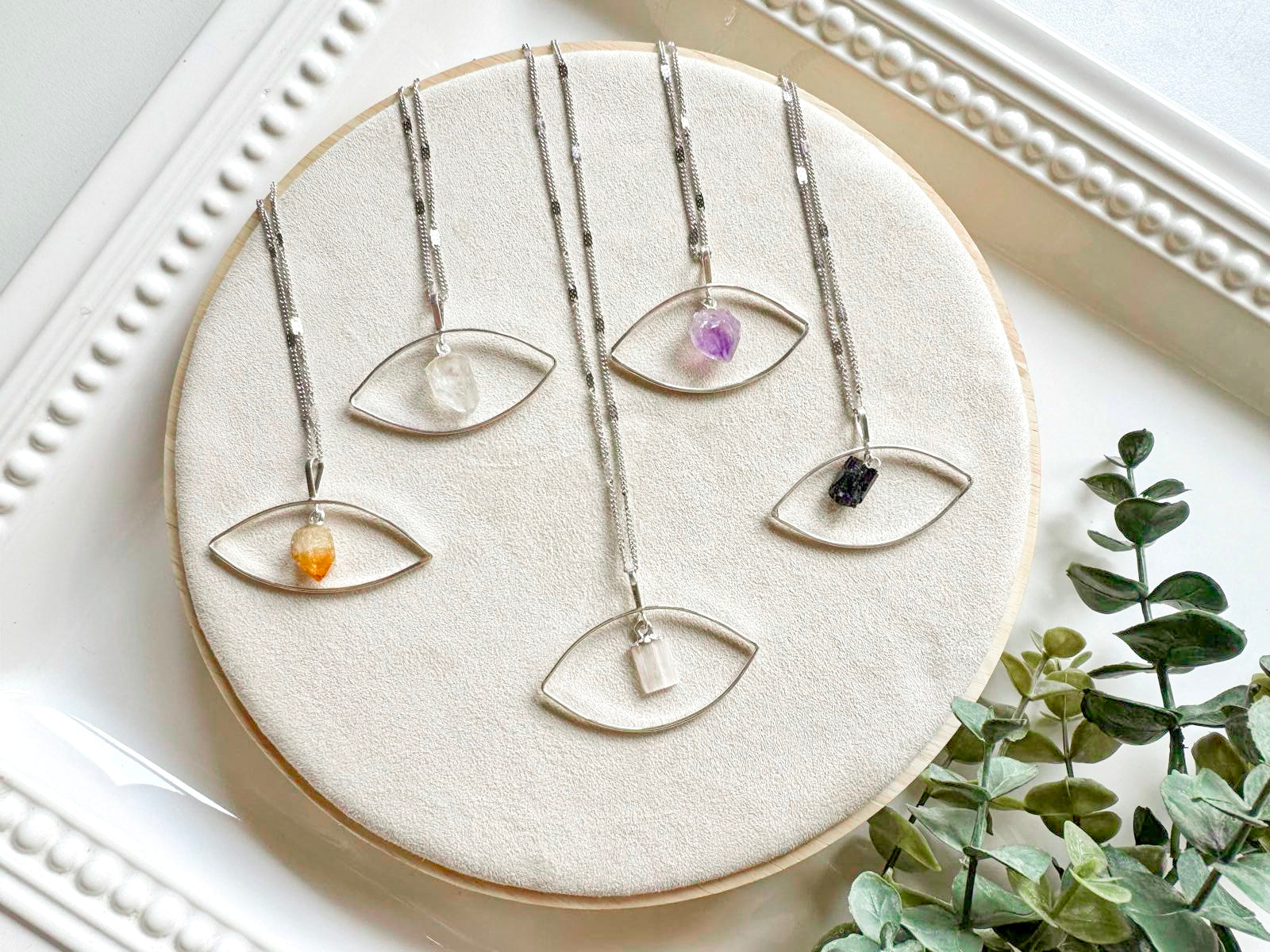 Raw Crystal Evil Necklace || Silver