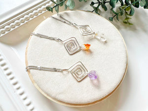 Raw Crystal Swirl Necklace