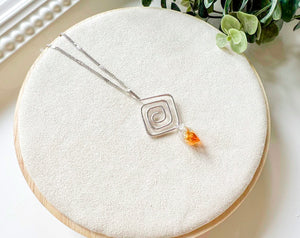 Raw Crystal Swirl Necklace