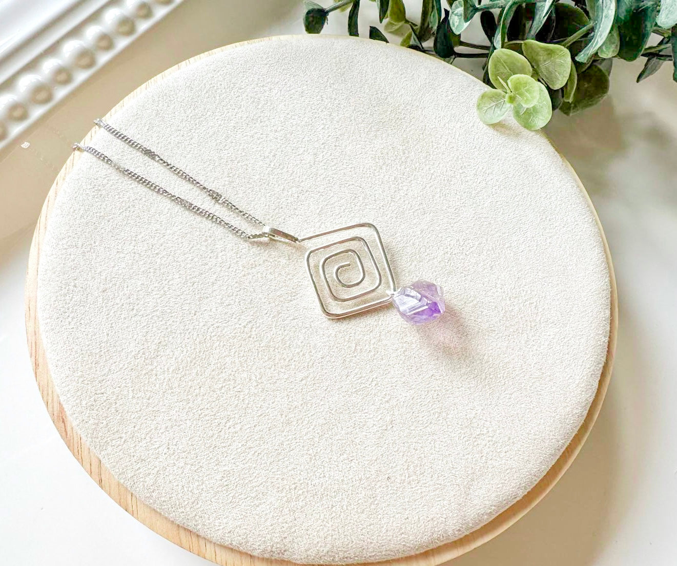 Raw Crystal Swirl Necklace