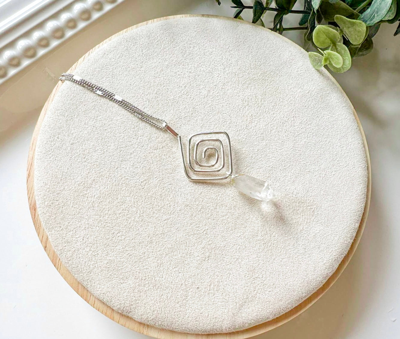 Raw Crystal Swirl Necklace