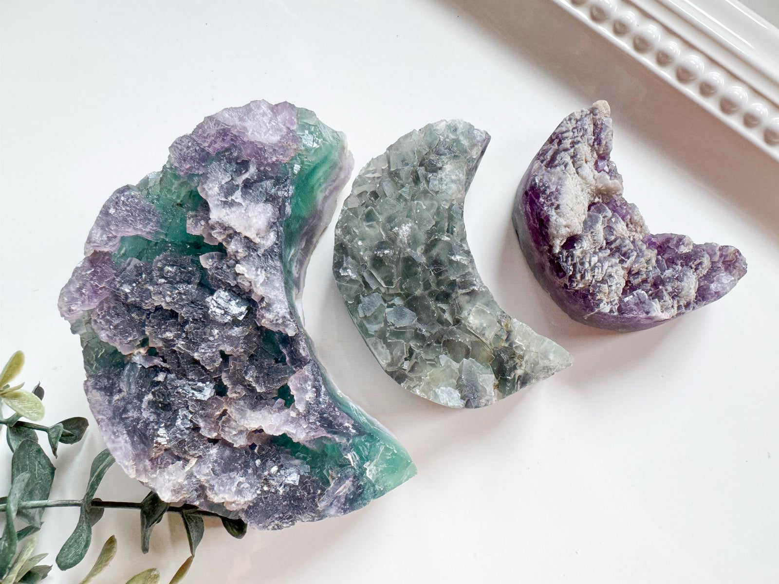 Raw Fluorite Crescent Moon