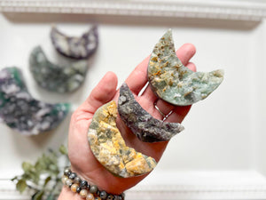 Raw Fluorite Crescent Moon