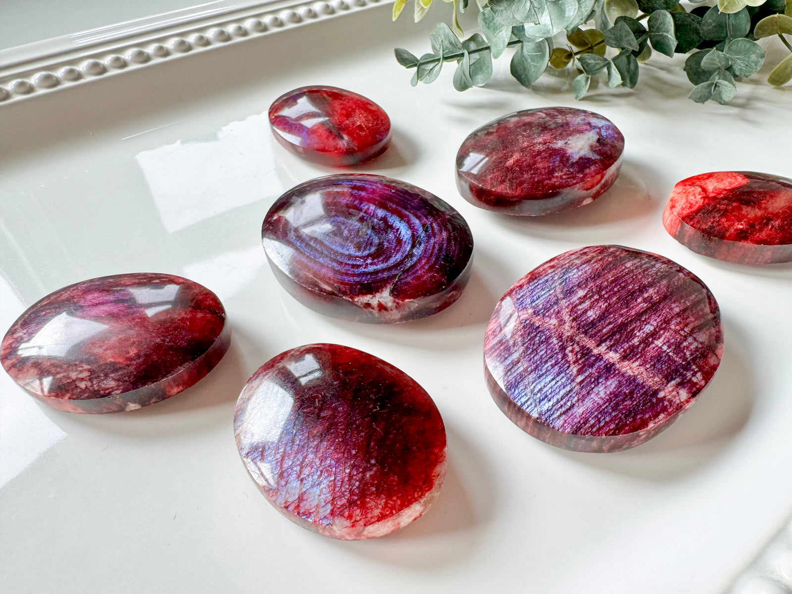 Red Moonstone Palm Stone