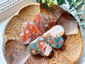 Red Moss Agate Heart
