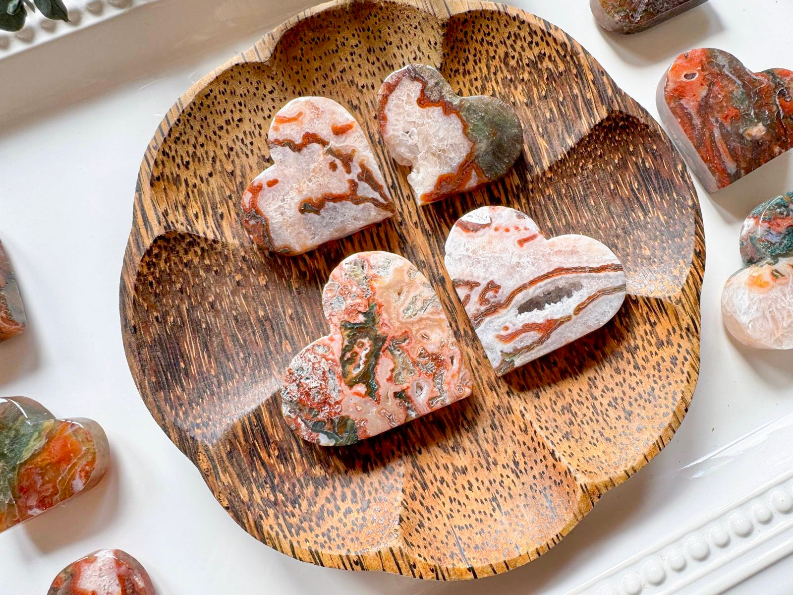 Red Moss Agate Heart