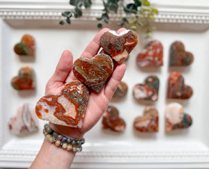 Red Moss Agate Heart
