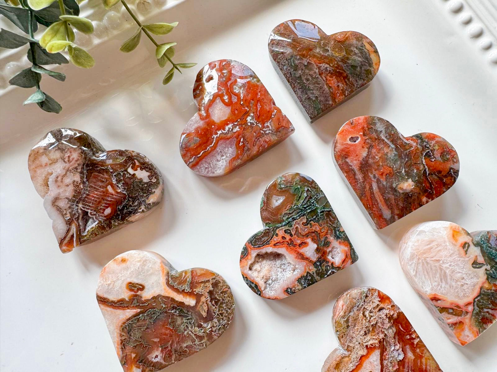 Red Moss Agate Heart