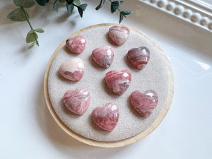 Rhodochrosite Mini Flat Back Heart
