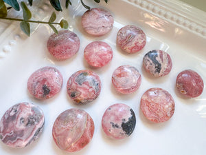 Rhodochrosite UFO Round Palm Stone || Argentina