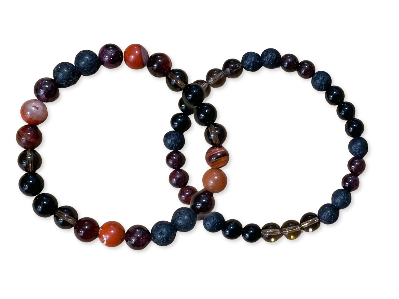 Root Chakra || Smoky Quartz, Garnet, Red Tiger's Eye & Red Brecciated Jasper || 8mm & 6mm