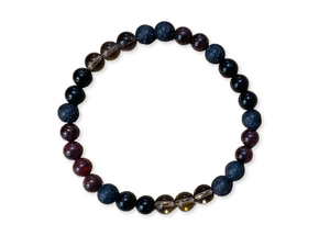 Root Chakra || Smoky Quartz, Garnet, Red Tiger's Eye & Red Brecciated Jasper || 8mm & 6mm