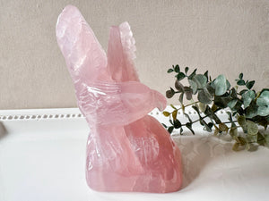 Rose Quartz Eagle Carving