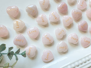 Rose Quartz Mini 'Love' Heart || 1"