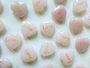Rose Quartz Mini 'Love' Heart || 1"
