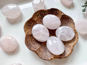 Rose Quartz Palm Stone || Brazil